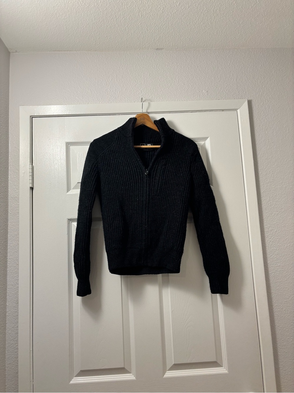Triple Aught Design Black Ribbed Zip-Up Sweater